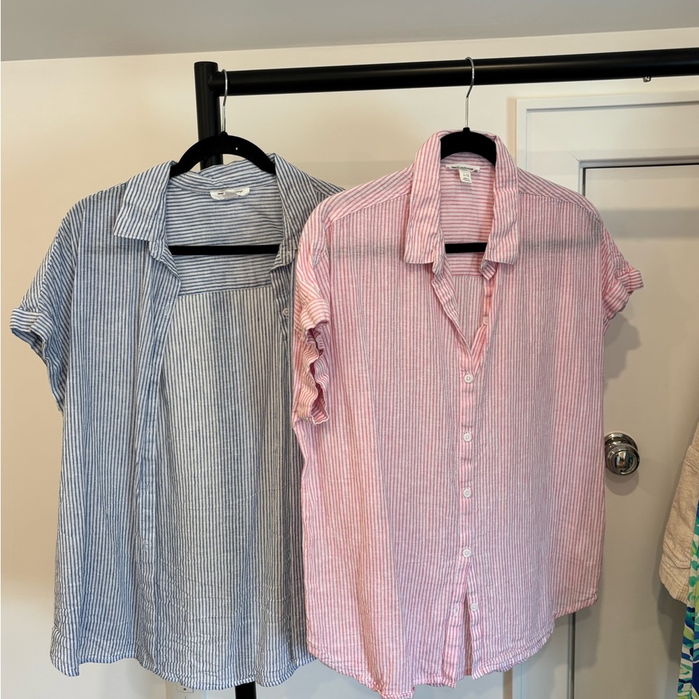 Beachlunchlounge Blue and White Striped Shirt